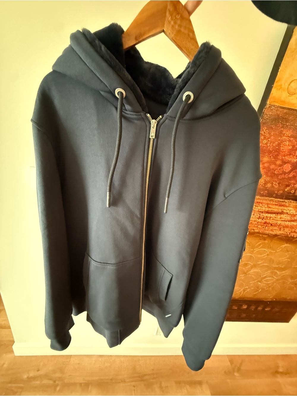 Moose Knuckles Dark Navy Full-Zip Hooded Jacket